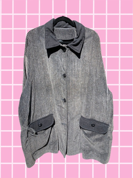 Vintage Jackets & Blazers - Plus Size Handmade Upholstery Grey Coat - Women’s Size 28